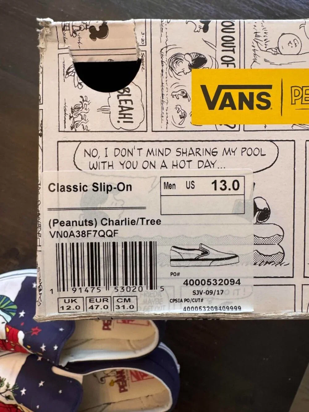 Vans Peanuts Christmas Slip Ons